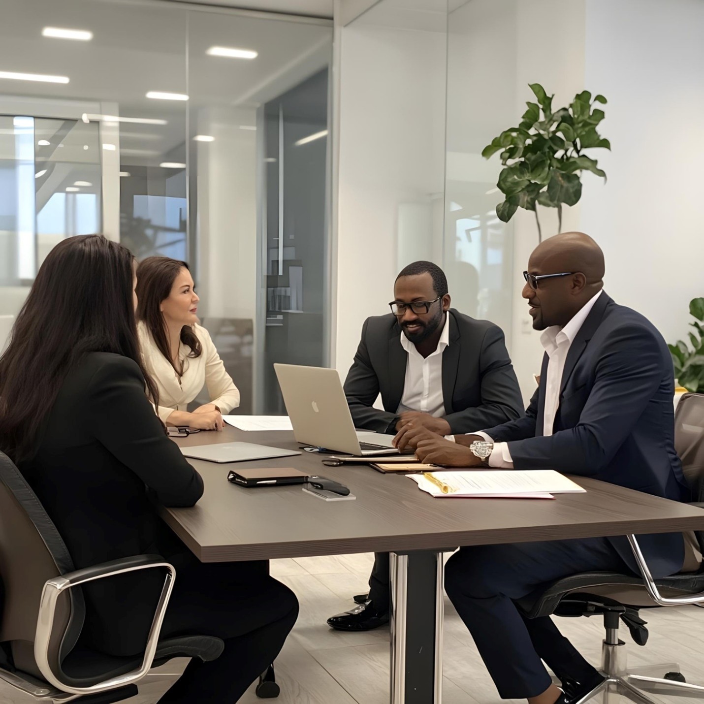 Leaders collaborating during a development session
