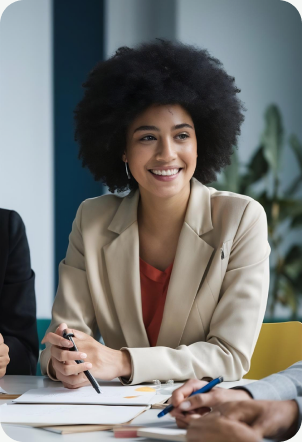Talent Lab consultants greeting a client