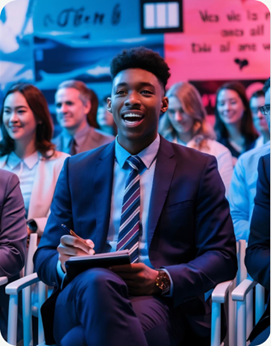 Speaker presenting at an HR Café event