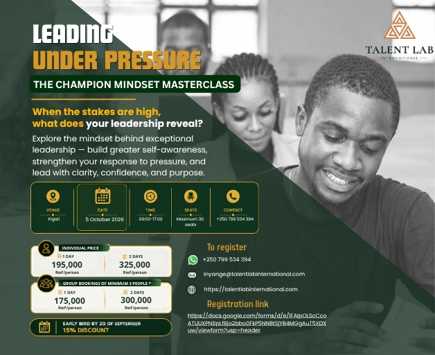 LEADING UNDER PRESSURE – The Champion Mindset Masterclass